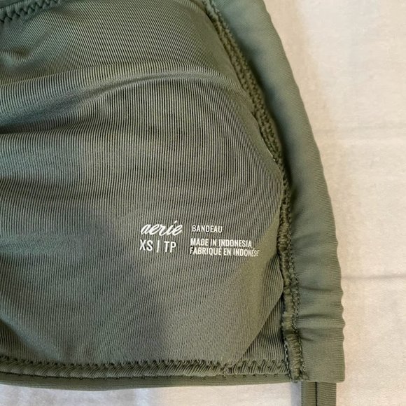 Aerie Olive Green Ruched Bandeau Bikini Top - Picture 5 of 5